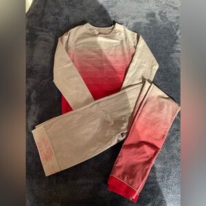 Kids Crivit Top & Pants Base Layer Set Age 12 Years Red Grey Ski Thermals